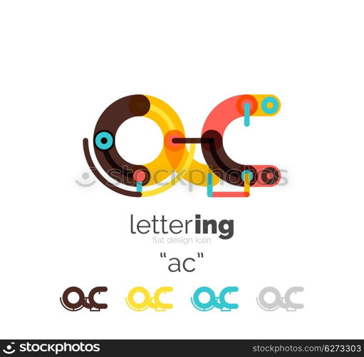 Letter logo line concept. Letter logo line concept isolated on white. Connected color segments