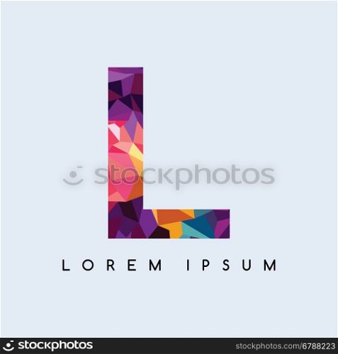 letter logotype logo abstract colorful triangle geometrical. letter logotype logo abstract colorful triangle geometrical background
