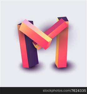 Letter M. Abstract colorful geometric background with square shapes. Vector illustration.. Letter M. Abstract colorful geometric background with square shapes. Vector illustration