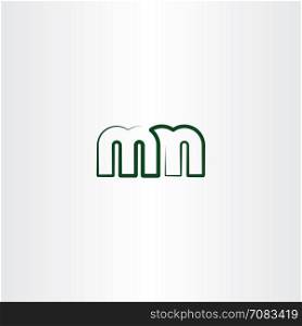 letter m and n line logo vector icon font