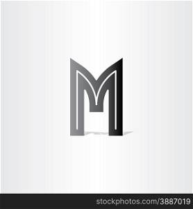 letter m black symbol design element