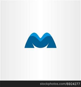 letter m blue symbol logotype vector element