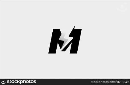  Letter M Bolt Logo Vector Design Icon Illustration