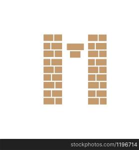 letter m brick wall logo vector
