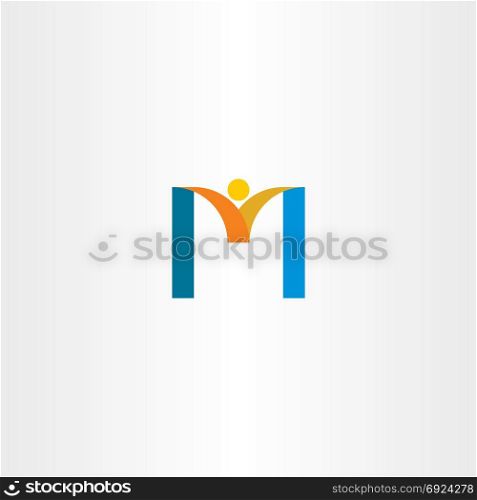 letter m businessman logo vector
