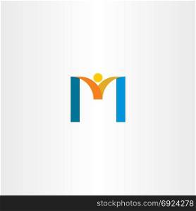 letter m businessman logo vector