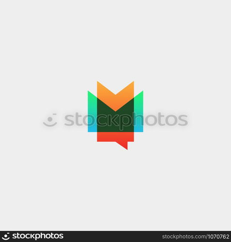 Letter M Chat Logo Template Vector Design Message Icon. Letter M Chat Logo Template Vector Design