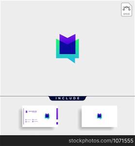 Letter M Chat Logo Template Vector Design Message Icon. Letter M Chat Logo Template Vector Design