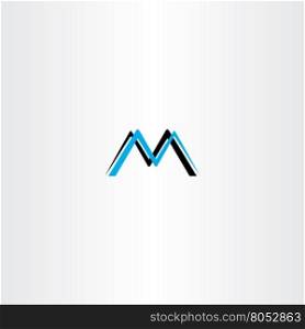 letter m cyan black logo vector icon symbol