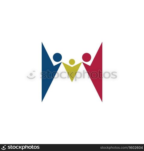 letter m family logo icon vector sign 
