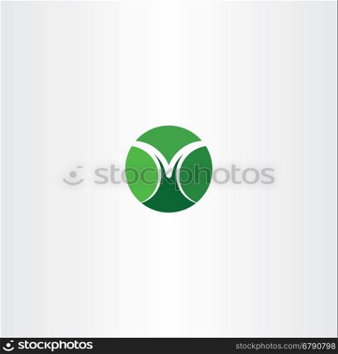 letter m green icon circle sign logo logotype element
