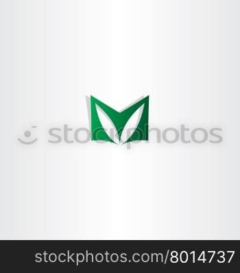 letter m green logotype sign logo m icon vector design