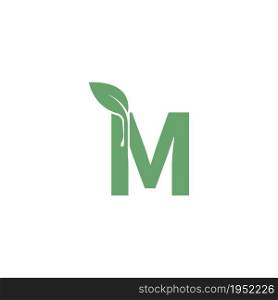 Letter M icon leaf design concept template vector