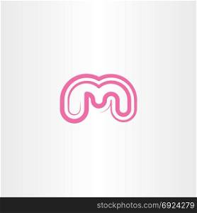 letter m icon pink symbol element vector