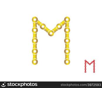 letter M logo chain concept illustration