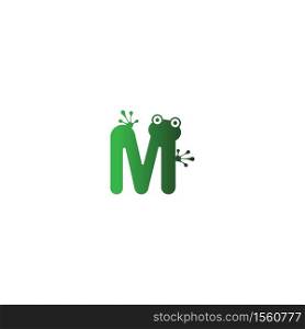 Letter M logo design frog footprints concept icon illustration