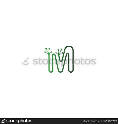 Letter M logo design frog footprints concept icon illustration