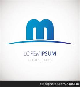 Letter M logo icon. Vector design template. Blue business logotype.. Letter M logo icon. Vector design template. Blue business logotype