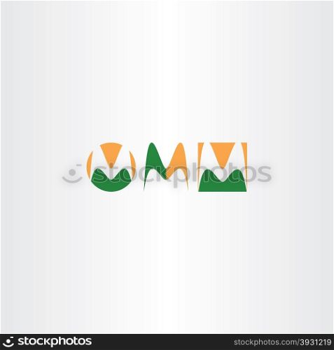 letter m logo set green orange icon vector design