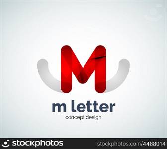 Letter m logo. Vector m letter logo, abstract geometric logotype template, created with overlapping elements