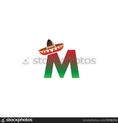 Letter M Mexican hat concept design illustration