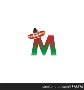 Letter M Mexican hat concept design illustration