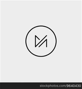 Letter m mm monogram logo design minimal Vector Image
