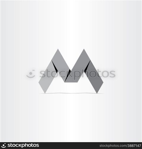 letter m paper bend icon design
