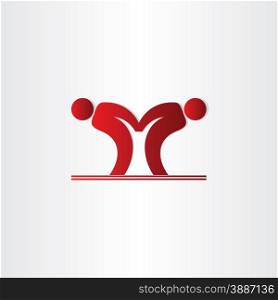 letter m pepole dancing icon design