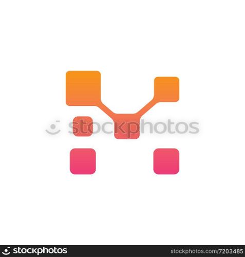 Letter M Pixel digitec Icon Creative design Modern template