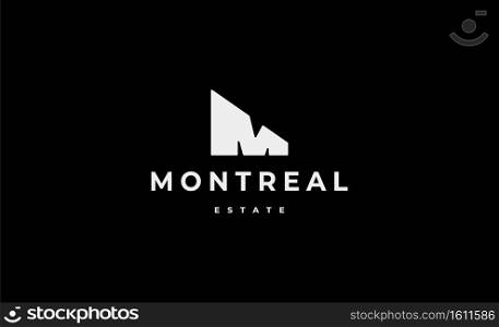 Letter M Real Estate Logo Design Vector Illustration