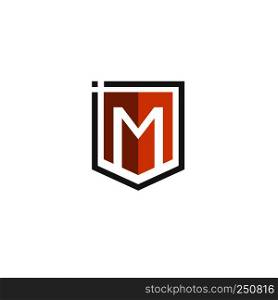 Letter M Shield logo abstract tech style logo, created shield with letter M line elements, shield abstract geometric style