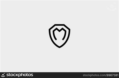 letter M shield monogram logo vector