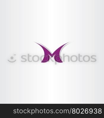 letter m symbol logo vector purple