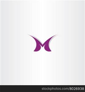 letter m symbol logo vector purple