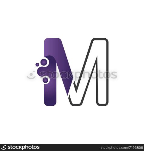 Letter M with circle concept logo or symbol creative design template