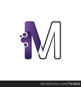Letter M with circle concept logo or symbol creative design template