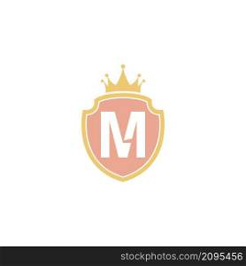 Letter M with shield icon logo design illustration vector