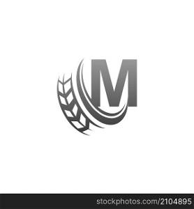 Letter M with trailing wheel icon design template illustration vector