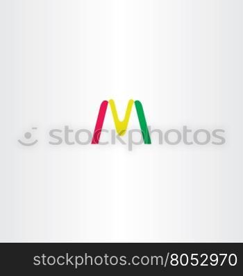 letter m yellow red green vector logo