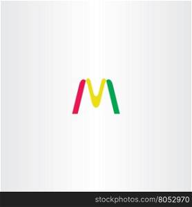letter m yellow red green vector logo