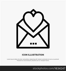 Letter, Mail, Card, Love Letter, Love Line Icon Vector