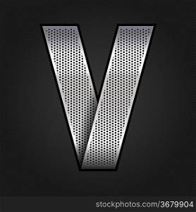 Letter metal chrome ribbon - V