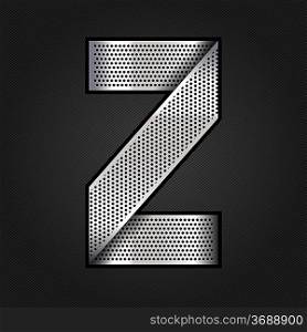 Letter metal chrome ribbon - Z