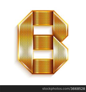 Letter metal gold ribbon - B