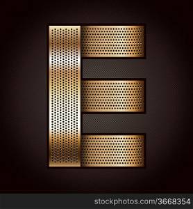 Letter metal gold ribbon - E