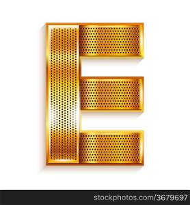 Letter metal gold ribbon - E