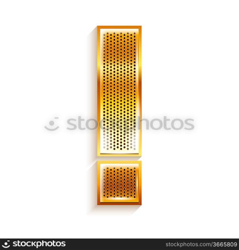 Letter metal gold ribbon Exclamation mark