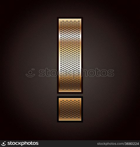 Letter metal gold ribbon - Exclamation mark