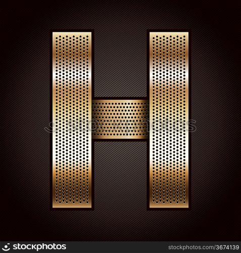 Letter metal gold ribbon - H